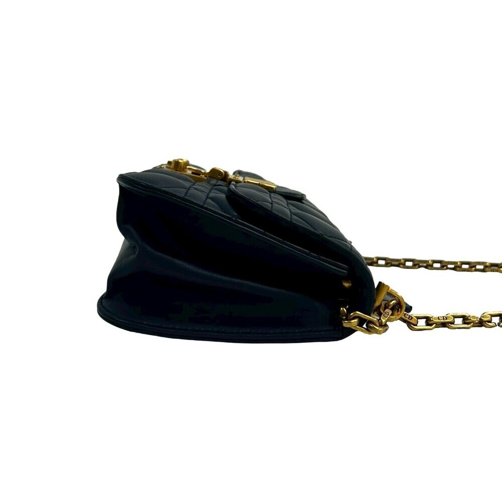 CHRISTIAN DIOR Blue Leather Shoulder Bag - Picture 6 of 9